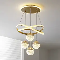 Lustre de Cristal 3 Cores, Lustre para Sala de Jantar e Quarto Moderno de Cristal 110V/220V -O16/O15