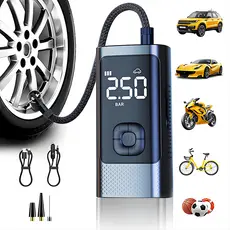 Compressor de Ar Portátil, Rápido e Preciso para Pneus de Carro, Moto e Bike -M6