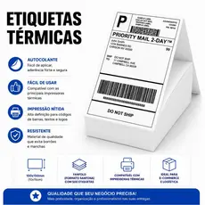 Etiquetas Adesivas 10x15 /100x150mm Térmica Universal 1000/2000/4000 Impressoras Universal