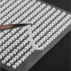 Cartela de Meia Pérolas Auto Adesiva Artesanato Tamanhos 3mm/4mm/5mm/6mm/8mm