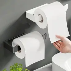 Porta Papel Higiênico Simples Suporte Parede Armário Banheiro sem perfuração Autoadesivo