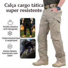 Calça Tática IX9 Masculina Calça Cargo Multibolsos, Resistente à Água e Desgaste, Caminhada Trabalho