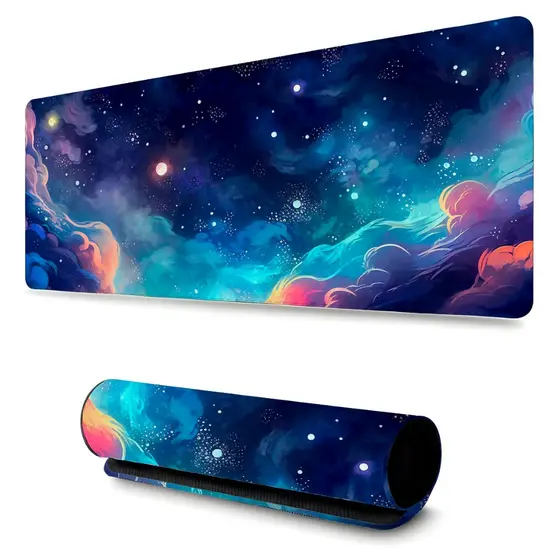 Mouse Pad Gamer Estampado Galáxia 1960 - Tamanhos 60x30cm | 65x32cm | 70x35cm | 80x40cm | 90x40cm