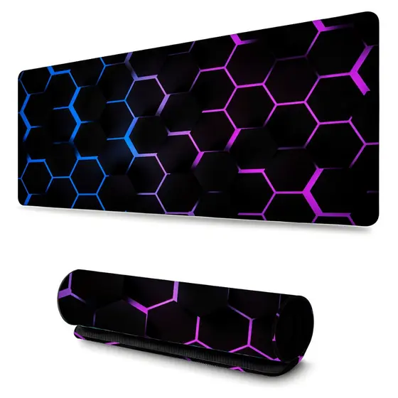 MousePad Gamer 70X35 Borda Costurada Tapete Estampado Geométrico 4736
