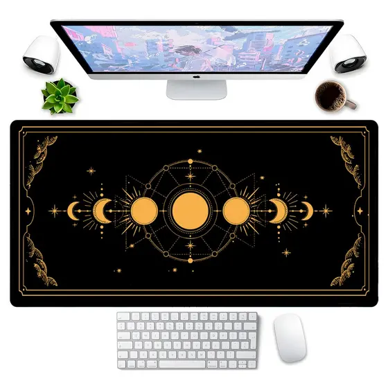 Mouse Pad Gamer Fases da Lua 70x35cm Estampado 1956