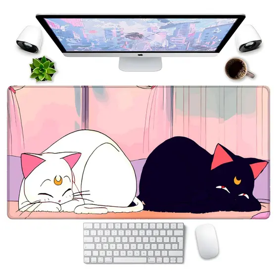 Mousepad Gamer 70X35cm Speed Com Borda Costurada Sailor Cats 2314