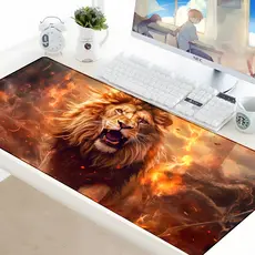 Mouse Pad Gamer p/ Destktop Borda Costurada Setup Tema Leao Religioso Tribo de Judah