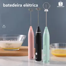 Batedor Misturador Mixer Elétrico para Bebidas Leite Café Clara de Ovo 2 em 1
