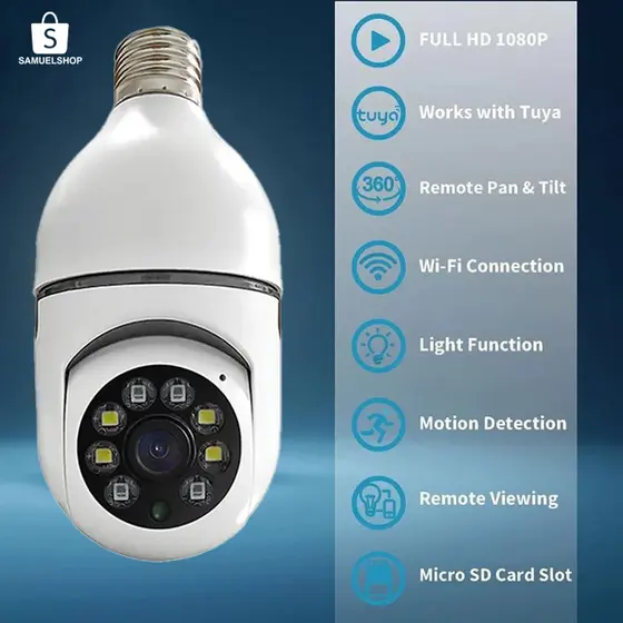 Câmera Wi-Fi 1080p, Rotação 360°, Rastreamento Automático, Câmera Interna e Externa, Segurança para Casa