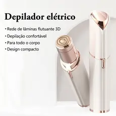 Depilador Elétrico em Formato de Batom, Indolor e Portátil para Rosto ,Touch Recarregável Remove Pelos Indesejados