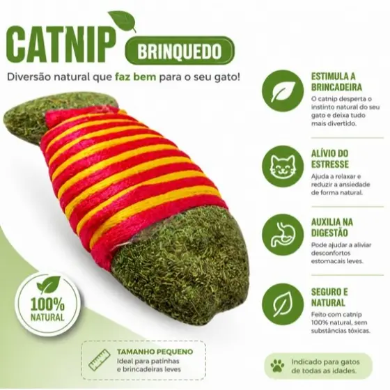 Brinquedo para Gato com Catnip - PESCINIP - Qualidade Premium - Envio Imediato