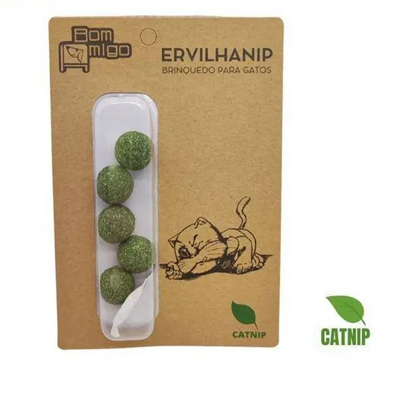 Kit Bolinhas De Catnip Natural Brinquedo Para Gatos Erva De Gato Estimulante Saudável Pet Premium 2cm