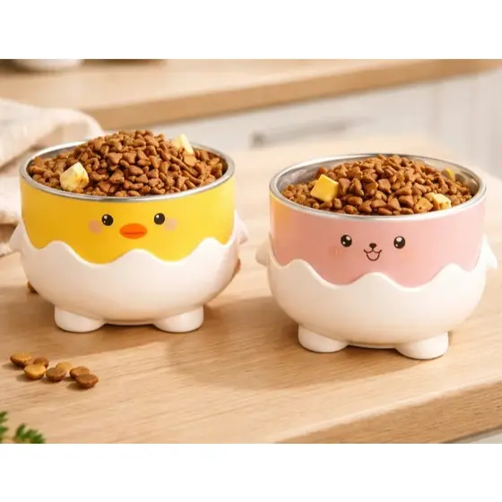 Kit Comedouro elevado - Chick - Lavável e bonito - Produto Qualidade Premium