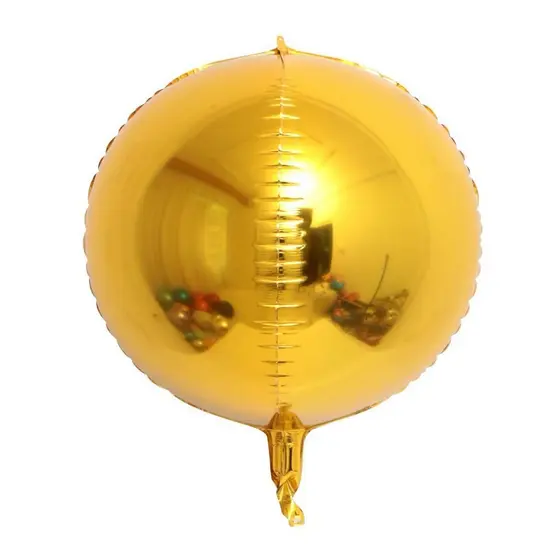 10 Balão Metalizado Bola Globo 4D Dourado 18 Polegadas 45cm Festa Decoração