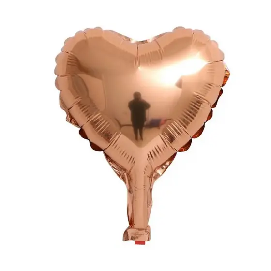 50 Balão Metalizado Mini Coração Rosê Gold Centro de Mesa 5 Polegadas 12cm Festa Decoração