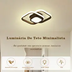 24W Luminária De Teto LED Moderna Com 3 Cores Variáveis Para Sala De Estar, Quarto E Corredor