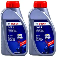 02 Fluído Freio Reservatório Bosch Dot 4 500ml Original Kit