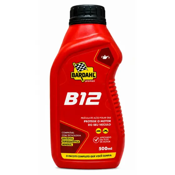 Aditivo Para Óleo De Motor B12 Bardahl 500 ml Cárter Gasolina Etanol Carro Flex