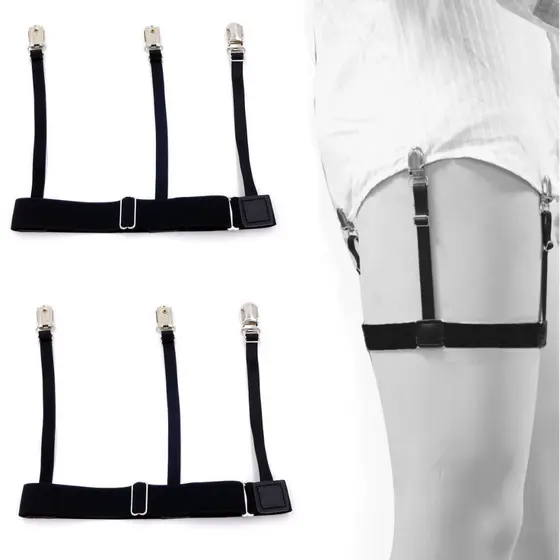1Par Suspensório Cinta Liga T Holder Masculino Segura Camisa