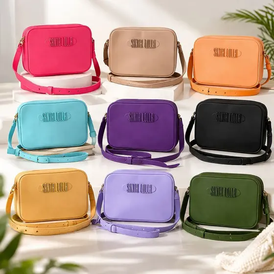 Bolsa santa lolla lisa com alça ajustavel tiracolo