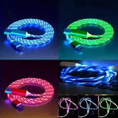 Cabo USB Tipo C LED LUMINOSO 1m 3A – Carregamento Rápido Reforçado