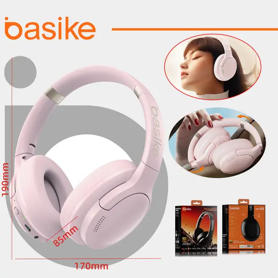 Basike fone sem fio bluetooth ANC headphone sem fio dobráveis A qualidade de som Bluetooth 4.3HiFi