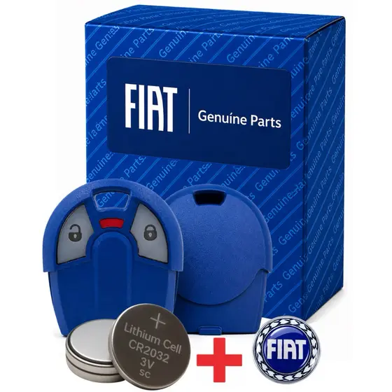 Capa Controle Alarme Fiat Uno Palio Strada Azul +Logo Azul + Bateria Reposição