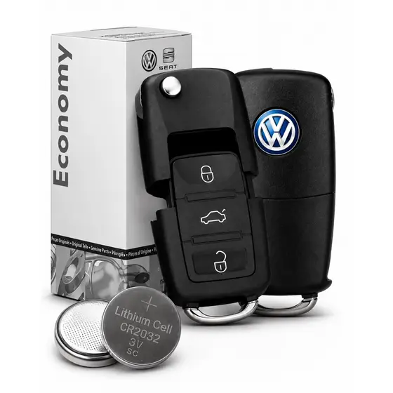 Chave Carcaça Volks Gol G4 G5 Fox Polo Golf 3bts C/ Bateria