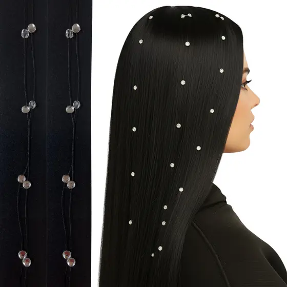 4 Fios Ponto De Luz Com Strass Cristal Feminino Para Cabelos