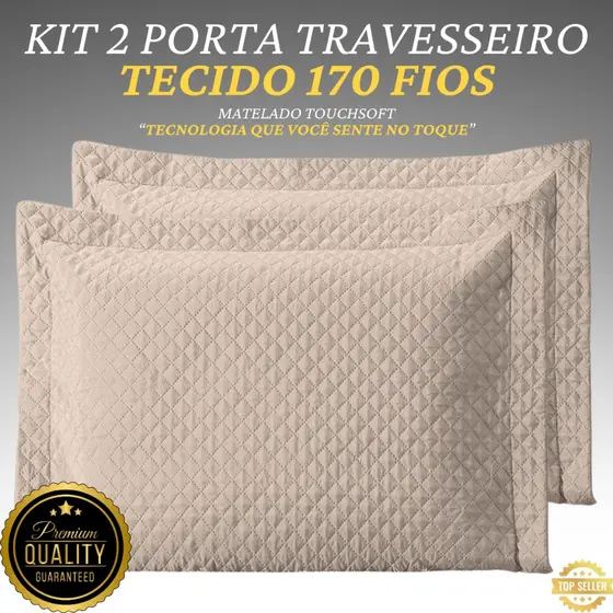 Porta Travesseiros 170 Fios Matelado Ultrassônico Debrum Premium Luxo Conforto Toque Macio