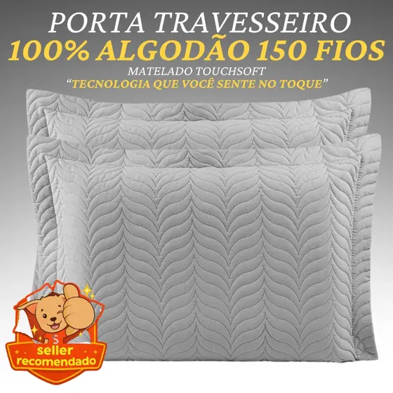 Porta Travesseiro 100% Algodão 70x50 Premium (AVULSO, KIT 2, KIT 4) Macio Conforto Hotel Luxo