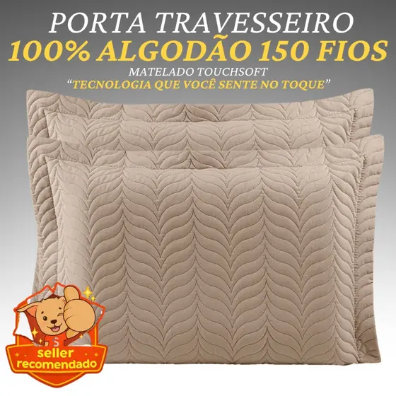 Porta Travesseiro 100% Algodão 70x50 Macio Premium Hotel Luxo Alta Qualidade Durável