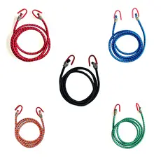 Corda Elástica Bagageiro Kit 5 Peças Colorido Gancho Arame 2,0 mt