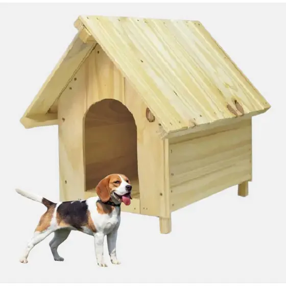 Casinha Para Cães De Madeira Pinus De Pequeno Porte  N°02 Alta Qualidade