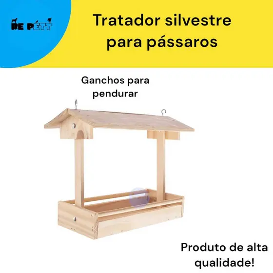 Tratador Para passaros ao Ar Livre Suspenso de Madeira Pinus