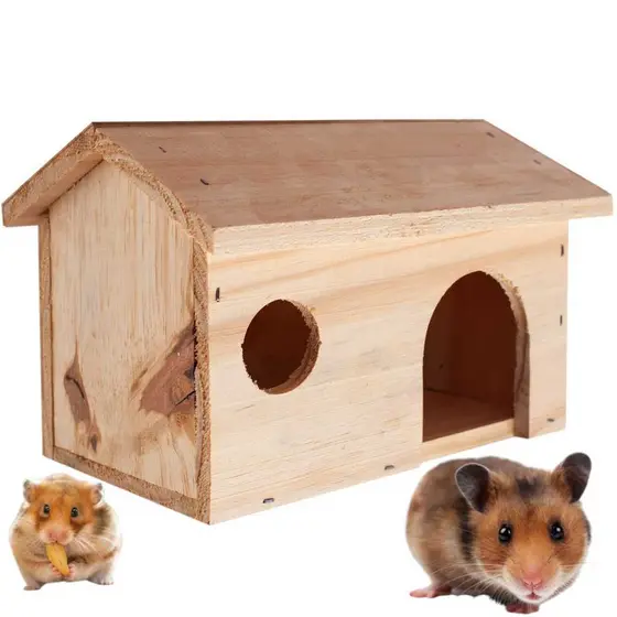 Casa Casinha Para Hamster Roedores de Madeira Pinus