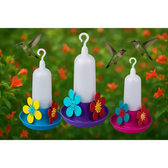 Kit Bebedouro Para Beija Flor Mini Leitoso 100ml Com 3 Unidades