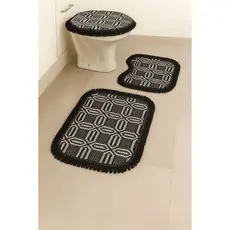 Jogo De Tapete Kit Banheiro 3 Peças Super Luxo Decoração