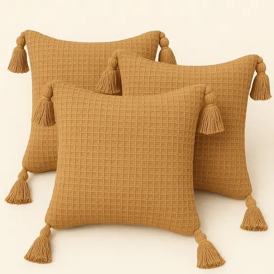 Kit 3 Capas De Almofadas Algodão Luxo 45x45 - Decoração Rápida E Aconchegante