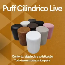 Apoio de Pe Puff Cilindrico Live Veludo ou Courino Varias Cores Para Sala Quarto Penteadeira Recepcao Custo Beneficio