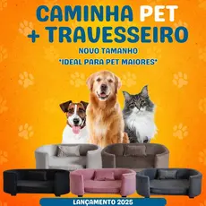Caminha Sofa Poltrona Pet Mais Travesseirinho Para Caes e Gatos de Medio Porte Em Veludo Premium