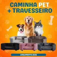 Caminha Pet Caes e Gatos Com Travesseirinho de Brinde Almofada Com Zipper Para Lavar Raças Pequenas e Medias Macia