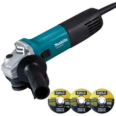 Esmerilhadeira Angular 4.1/2 POL 850W M9510B MAKITA MT + Kit 3 Discos