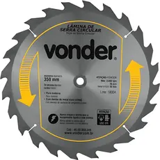 Serra Circular de Widea 14 POL 350 MM x 30 MM 24 Dentes VONDER