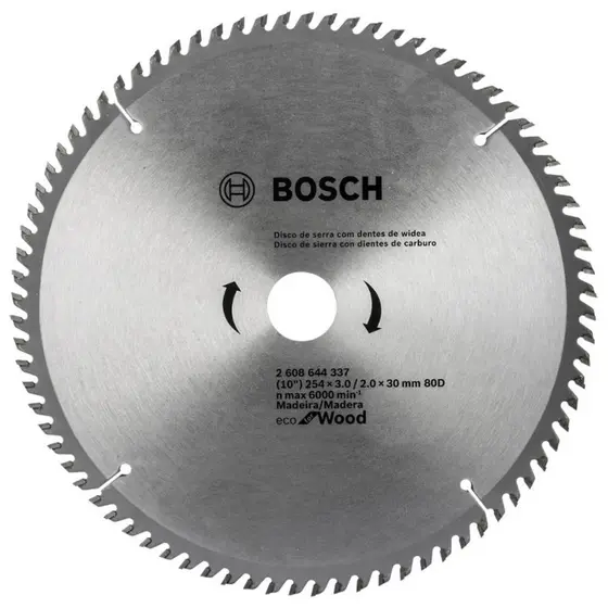 Disco de Serra Circular ECO 254 x 80 MM 80 Dentes BOSCH