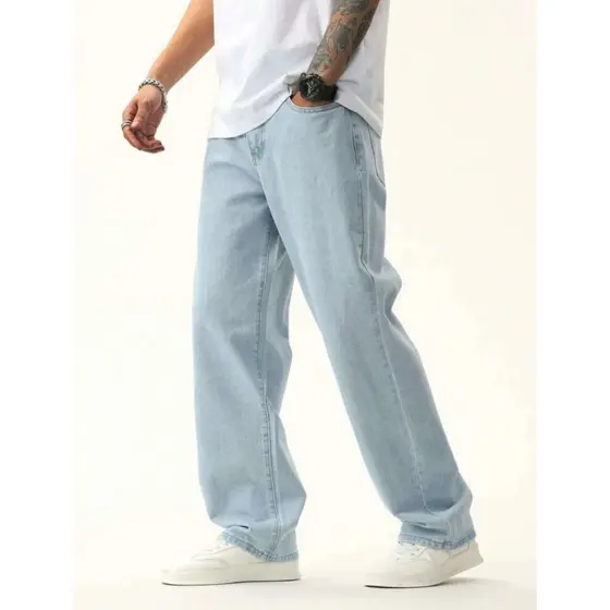 Calça Balão Masculina Reta Baggy Estilo Rua Infantil Juvenil Com Ajuste Moda Adolescente Skate Tamanho 10 até o 16