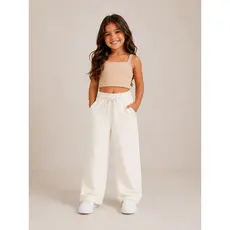 Calça Wide Leg de Moletom Infantil Juvenil Feminina Peluciado Reta Moda Adolescente Menina 04 ao 16 anos