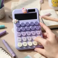 Calculadora Infantil Cor Pastel Solar – Portátil e Divertida