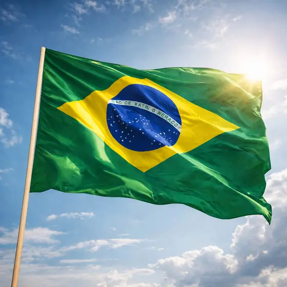 Bandeira Grande de Mastro Copa do Mundo Torcida / BRASIL