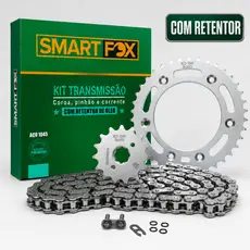 Kit Relação Transmissão Moto Honda Bros 150 Anos 2003 a 2015 Com Retentor Smart Fox
